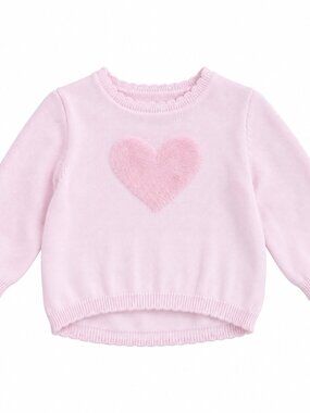 Zubels Pink Fuzzy Heart Sweater – 4T